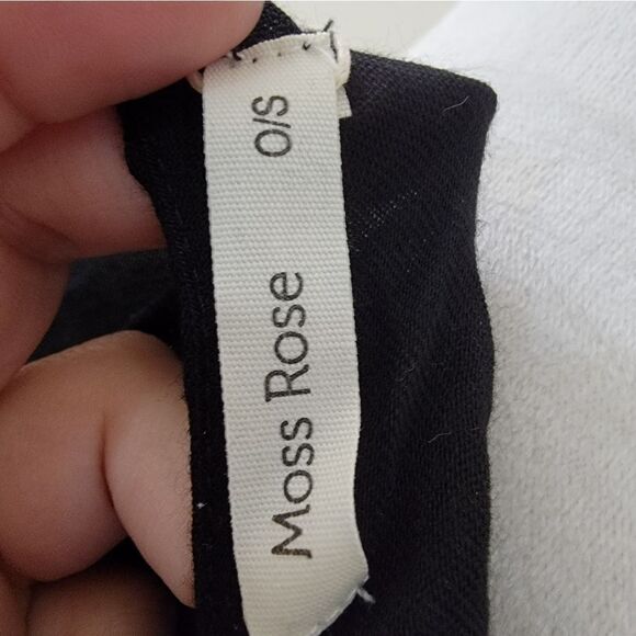 Moss Rose Black Playful Loose Swim Cover Trim Kaftan Chiffon Tassels O/S - Picture 5 of 6